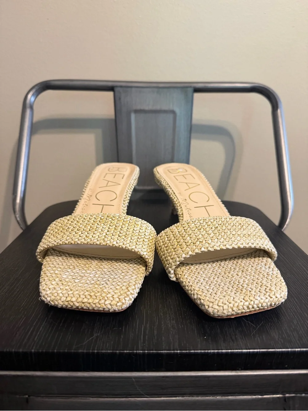 Beach by Matisse Capricorn Raffia Kitten Heel Slides Size 9